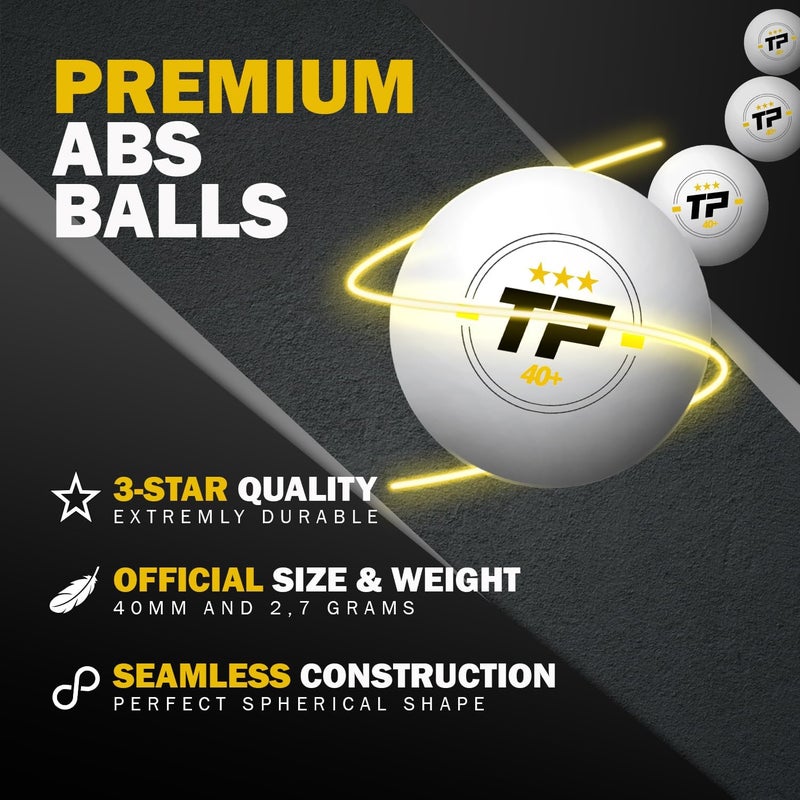 TRICKPLAY Professional Ping Pong Net for Any Table | Portable Anywhere Table Tennis Set with Retractable Net, 2 and 4 Paddle Set, 3-Star Balls, Fitted Storage Case - Image 5